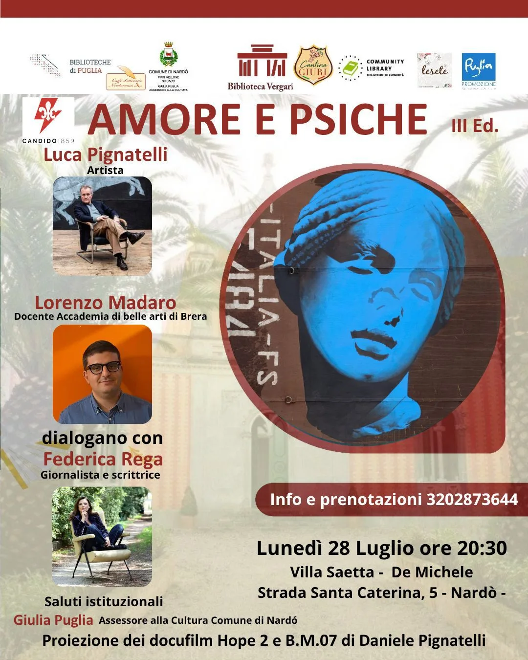 titolo immagine Immagine di Amore e Psiche incontra Luca Pignatelli