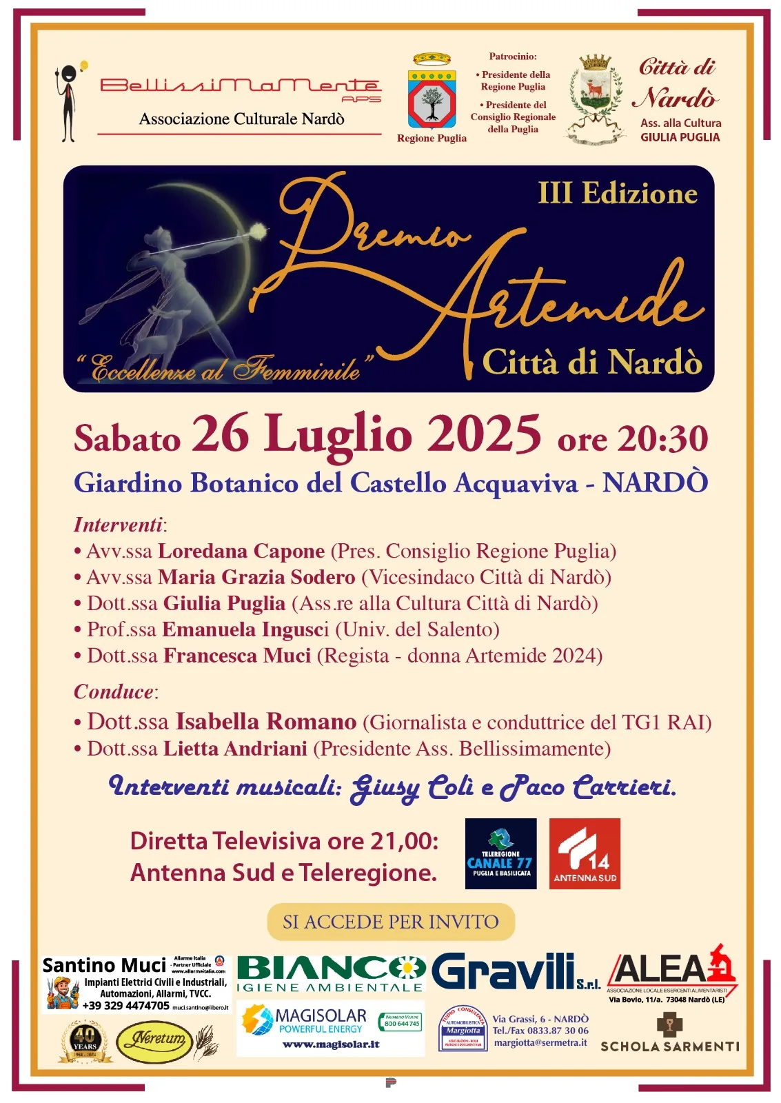 titolo immagine Immagine di Domani il Premio Artemide in diretta su Antenna Sud
