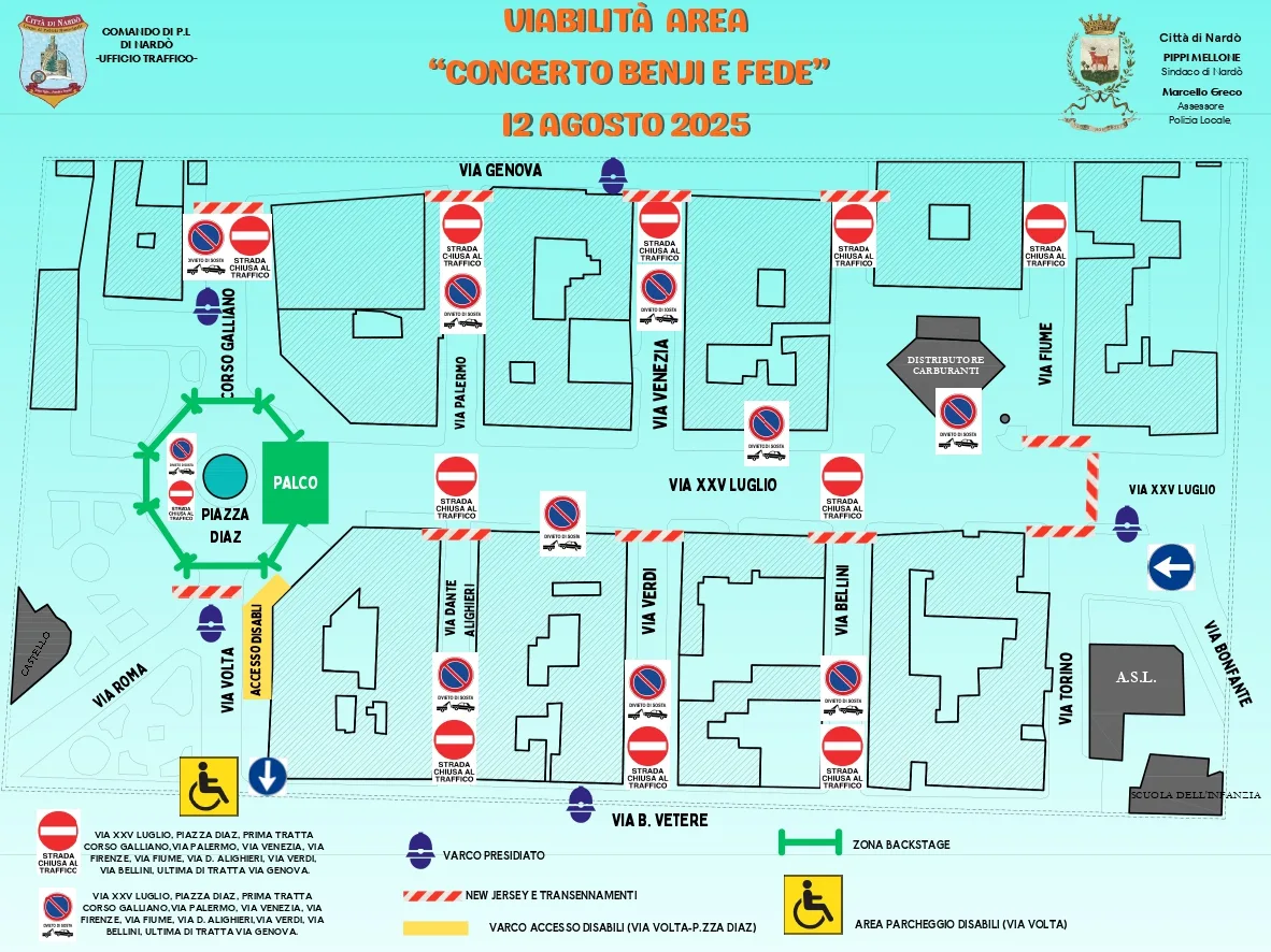 titolo immagine Immagine di Benji&Fede, le modifiche alla viabilità e il servizio navetta